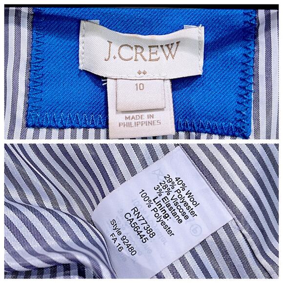 J CREW Schoolboy Blazer Royal Blue Stretch Wool Blend Gold Button Womens 10 - Picture 7 of 7